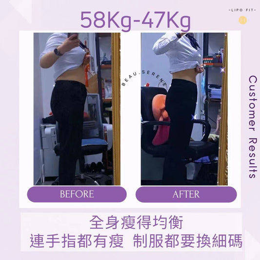 顧客效果：58KG減到47KG！制服都要換細碼