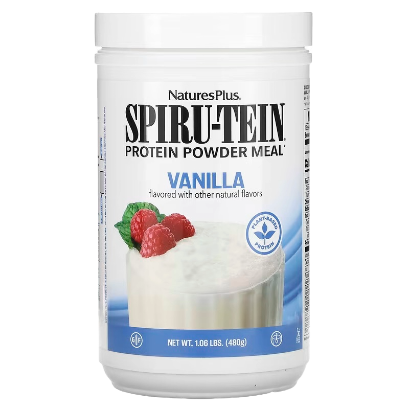 NaturesPlus, Spiru-Tein, Protein Powder Meal Replacement, Vanilla, 1.06 lbs (480 g) 